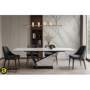 GALEONE prémium kerámia bővíthető étkezőasztal - 160-240cm - calacatta Bővíthető étkezőasztal