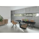 GALEONE prémium kerámia bővíthető étkezőasztal - 160-240cm - fekete/dió