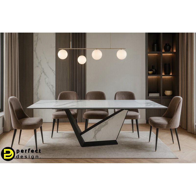 GALEONE prémium kerámia bővíthető étkezőasztal - 160-240cm - carrara