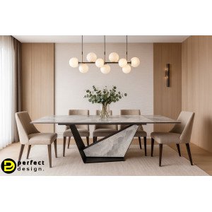 GALEONE prémium kerámia bővíthető étkezőasztal - 160-240cm - szürke Bővíthető étkezőasztal