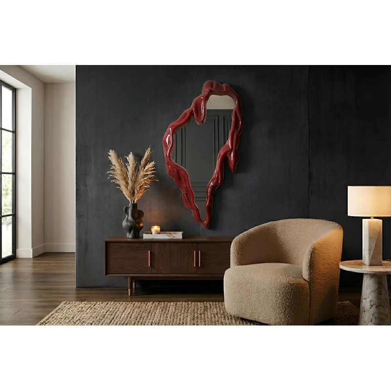 FLUIDUM modern tükör - 150cm - piros