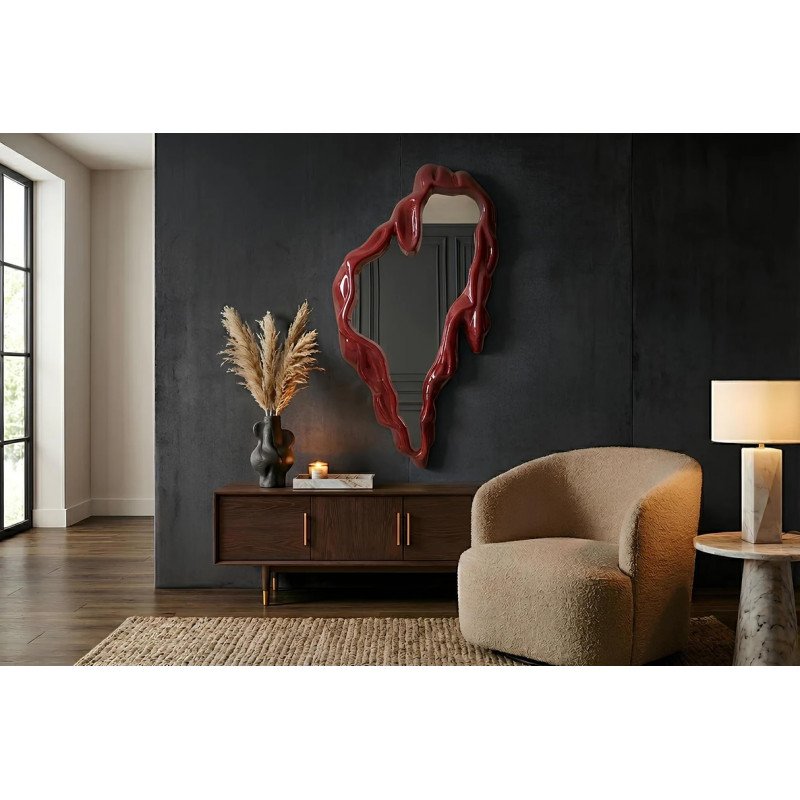 FLUIDUM modern tükör - 150cm - piros