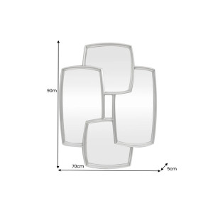 QUADRA  modern tükör - 90cm - ezüst