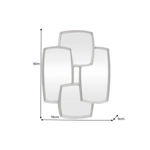 QUADRA  modern tükör - 90cm - ezüst