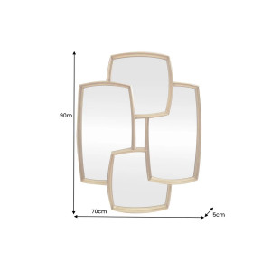 QUADRA  modern tükör - 90cm - arany