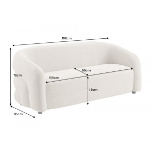 VOGUE design kanapé - 198cm - szürke