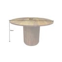 LAMEA kerek rózsafa étkezőasztal - 120/140cm