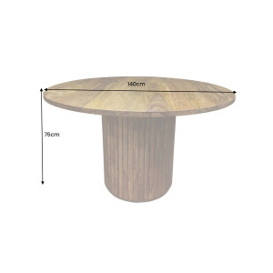 LAMEA kerek rózsafa étkezőasztal - 120/140cm