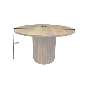 LAMEA kerek rózsafa étkezőasztal - 120/140cm