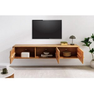 HEXAGON tömör akác fali TV-szekrény - 160cm