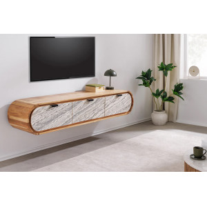 ORGANIC STONE tömör akác fali TV-szekrény - 160cm