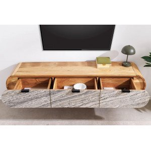 ORGANIC STONE tömör akác fali TV-szekrény - 160cm