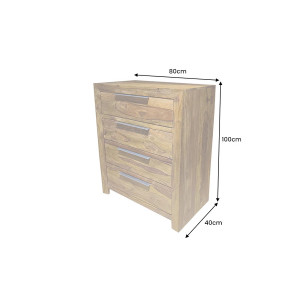 LAGOS tömör rózsafa fiókos komód