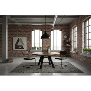 CRAFTER tömör mangófa étkezőasztal - 120cm - barna