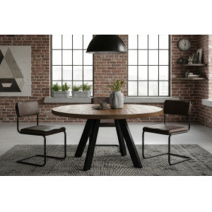 CRAFTER tömör mangófa étkezőasztal - 120cm - barna