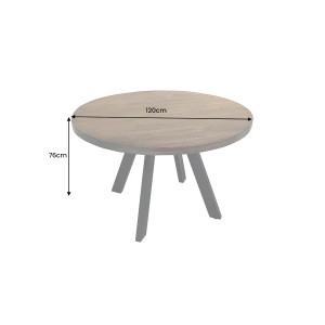 CRAFTER tömör mangófa étkezőasztal - 120cm - barna