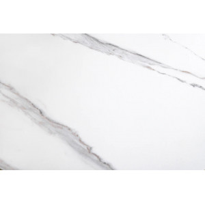 DANCING RINGS exkluzív kerámia dohányzóasztal - fehér/króm