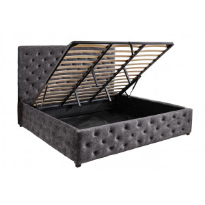 MERCURE modern ágykeret -  180x200cm - szürke bársony