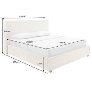 ROCCO modern kordbársony ágykeret -  180x200cm - beige