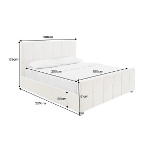 PRESTIGE modern boucle ágykeret -  180x200cm - beige
