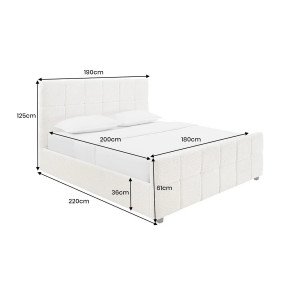 PRESTIGE modern boucle ágykeret -  180x200cm - beige