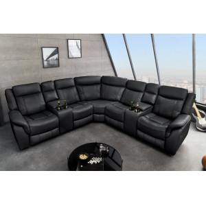 HOLLYWOOD dönthető mozi fotel 5 személyes - fekete