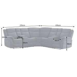 HOLLYWOOD dönthető mozi fotel 5 személyes - fekete