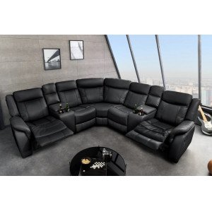 HOLLYWOOD dönthető mozi fotel 5 személyes - fekete INVICTA