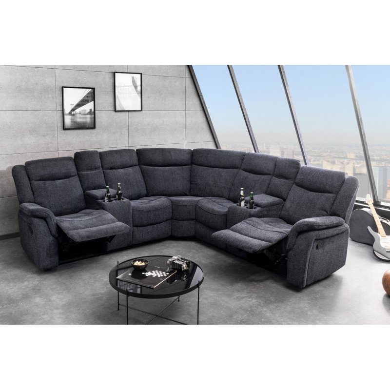 HOLLYWOOD dönthető mozi fotel 5 személyes - sötétszürke