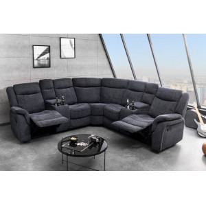 HOLLYWOOD dönthető mozi fotel 5 személyes - sötétszürke INVICTA