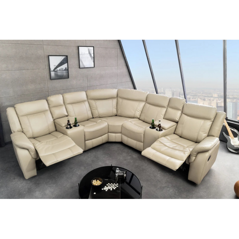 HOLLYWOOD dönthető mozi fotel 5 személyes - beige