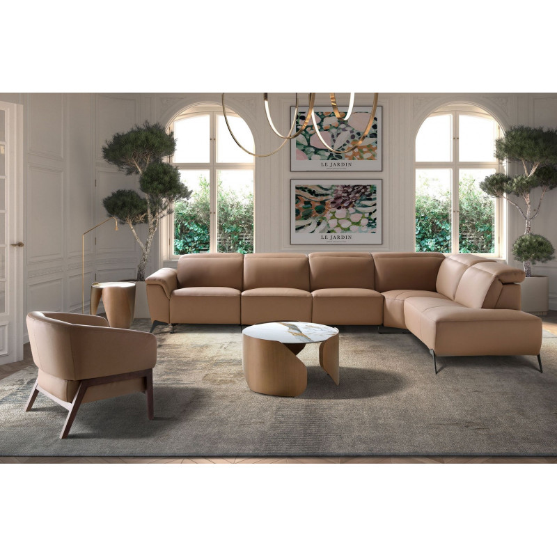 SOLAZZO prémium bőr sarokkanapé - jobbos kivitel