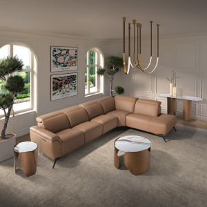 SOLAZZO prémium bőr sarokkanapé - jobbos kivitel