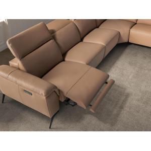 SOLAZZO prémium bőr sarokkanapé - jobbos kivitel