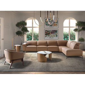 SOLAZZO prémium bőr sarokkanapé - jobbos kivitel