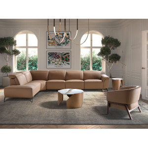 SOLAZZO prémium bőr sarokkanapé - balos kivitel