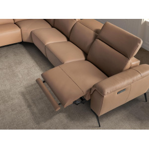 SOLAZZO prémium bőr sarokkanapé - balos kivitel