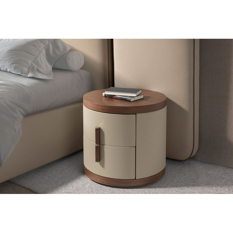 LAVIDA prémium dió/bőr éjjeliszekrény