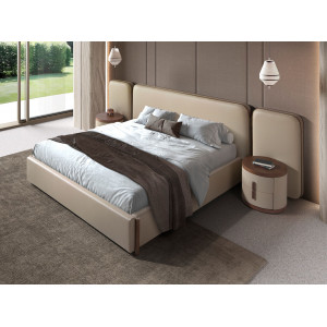 LAVIDA prémium dió/bőr éjjeliszekrény