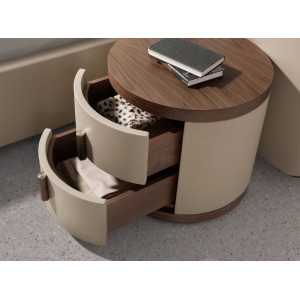 LAVIDA prémium dió/bőr éjjeliszekrény