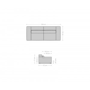 SIRPIO modern kordbársony kanapé - beige - 233cm