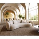 LARNA modern kanapé - beige kordbársony - 260cm