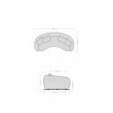 LARNA modern kanapé - beige kordbársony - 260cm