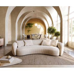 LARNA modern kanapé - beige kordbársony - 260cm