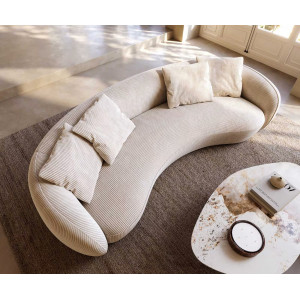 LARNA modern kanapé - beige kordbársony - 260cm