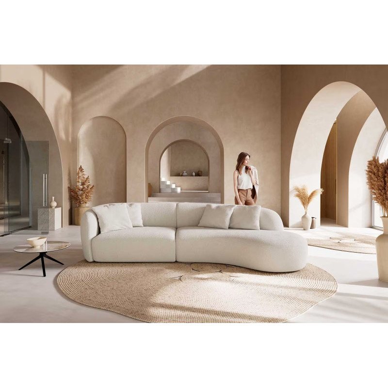 MARINI modern kanapé - beige bouclé - 330cm