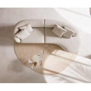 MARINI modern kanapé - beige bouclé - 330cm