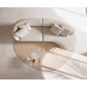 MARINI modern kanapé - krém fehér bouclé - 330cm