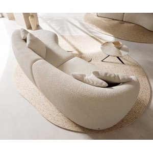 MARINI modern kanapé - krém fehér bouclé - 330cm