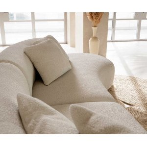 MARINI modern kanapé - krém fehér bouclé - 330cm